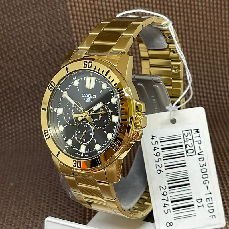 Casio MTP-VD300G-1E Black Dial Men's Watch